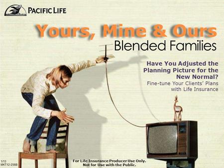 Yours, Mine & Ours Have You Adjusted the Planning Picture for the New Normal? Fine-tune Your Clients’ Plans with Life Insurance 1/13 MKT12-256B Blended.