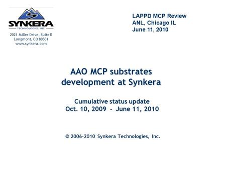 © Synkera Technologies, Inc.