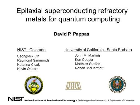 Epitaxial superconducting refractory metals for quantum computing