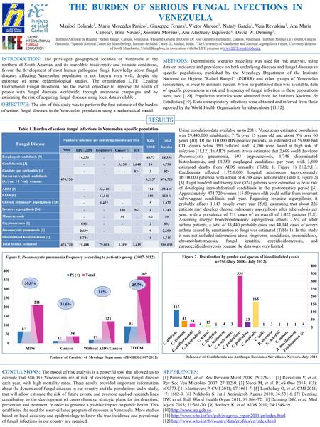 THE BURDEN OF SERIOUS FUNGAL INFECTIONS IN VENEZUELA Maribel Dolande 1, María Mercedes Panizo 1, Giuseppe Ferrara 1, Víctor Alarcón 1, Nataly García 1,