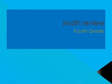 Math review Fourth Grade.