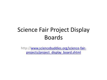 Science Fair Project Display Boards