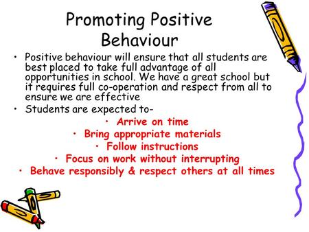 Promoting Positive Behaviour