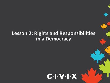 Lesson 2: Rights and Responsibilities in a Democracy.