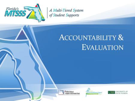 A CCOUNTABILITY & E VALUATION. Overview of this Session Defining Accountability & Evaluation MTSSS & Program Evaluation Issues Example of Evaluation in.