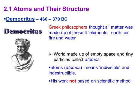 2.1 Atoms and Their Structure