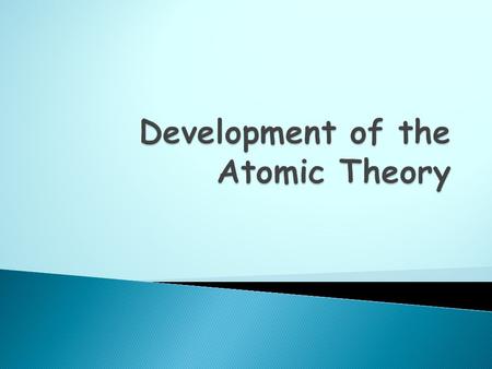  Atoms are small hard particles made of a single material that can’t be divided.  Developed his ideas by thinking.