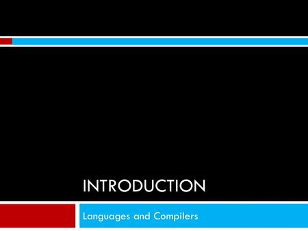 Languages and Compilers