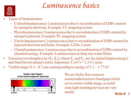 Luminescence basics Types of luminescence