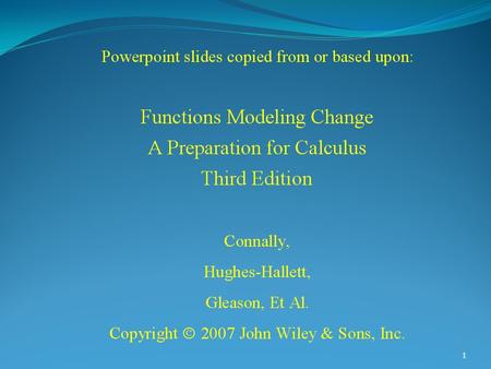 1. INPUT AND OUTPUT Chapter 2 Section 1 2 You will remember the following problem from Chapter 1, Section 1: 3Page 62.