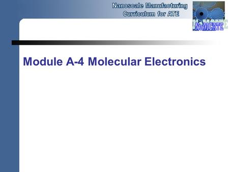 Module A-4 Molecular Electronics. Bohr Atomic Model.