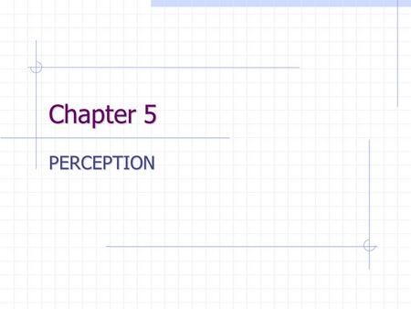 Chapter 5 PERCEPTION.