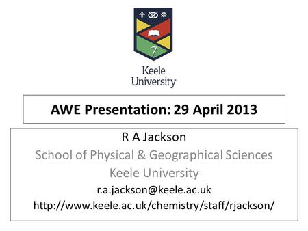 AWE Presentation: 29 April 2013