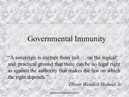 Governmental Immunity