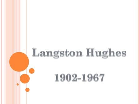 “The Shakespeare of Harlem” Born in Joplin, Missouri, James Langston Hughes was a member of an abolitionist family. He was raised primarily by his grandmother.