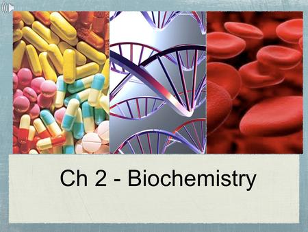 Ch 2 - Biochemistry. INORGANIC COMPOUNDS lack carbon (with the exception of carbon dioxide) and tend to be simple, small molecules water, salts, most.