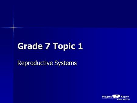 Grade 7 Topic 1 Reproductive Systems. Getting Ready …