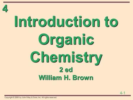 Introduction to Organic Chemistry 2 ed William H. Brown