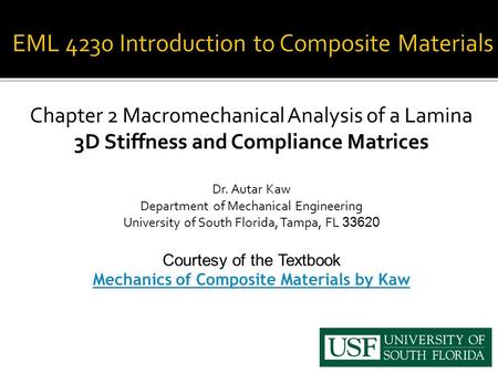 EML 4230 Introduction to Composite Materials