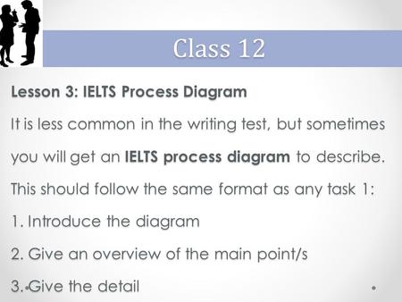 Class 12 Lesson 3: IELTS Process Diagram It is less common in the writing test, but sometimes you will get an IELTS process diagram to describe. This should.