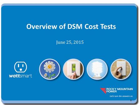 Overview of DSM Cost Tests June 25, 2015 1. Background Parties developed demand side resource performance standards for post 1994 program cost recovery.