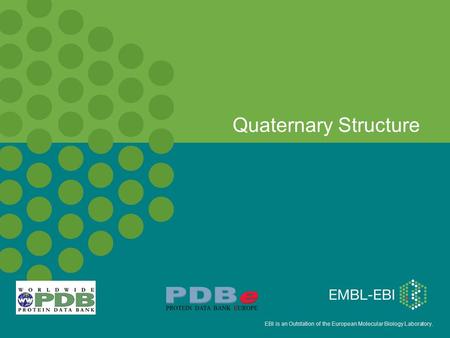 EBI is an Outstation of the European Molecular Biology Laboratory. Quaternary Structure.