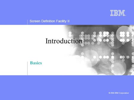 Introduction Basics.