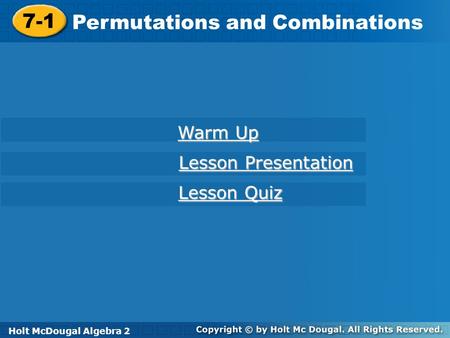 Permutations and Combinations