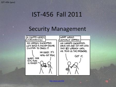 IST-456 Fall 2011 Security Management