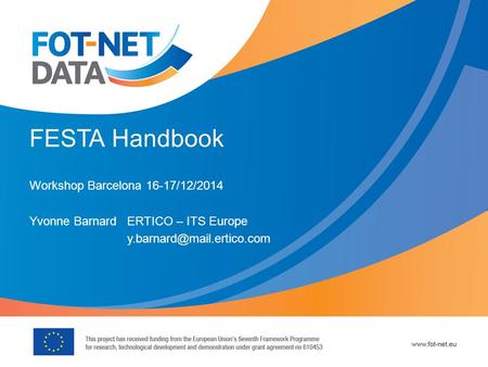 FESTA Handbook Workshop Barcelona 16-17/12/2014