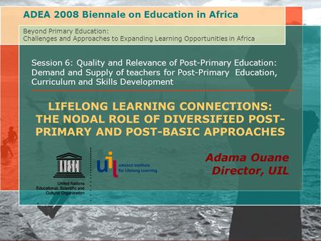 1 Beyond Primary Education: Challenges of and Approaches to Expanding Learning Opportunities in Africa Association for the Development of Education in.