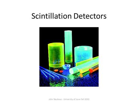 Scintillation Detectors