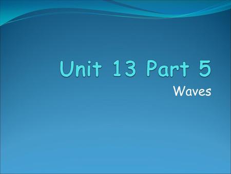 Waves. Wave-Particle Duality The electron was previously describe by J.J. Thompson as a particle. He won a Nobel prize for his research His son, George.