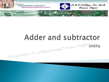 Sneha.  A combinational circuit that performs the addition of two bits is called a half adder.  It has two inputs.  It has two outputs.