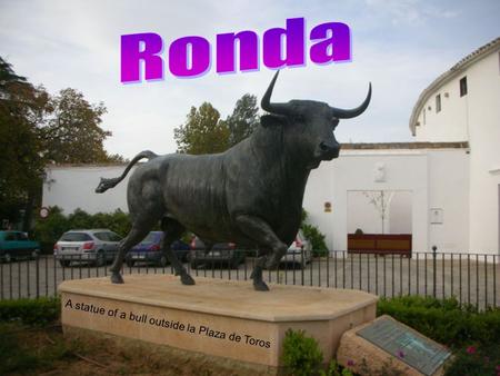 A statue of a bull outside la Plaza de Toros. Local Geography: –City in province of Málaga –located about 100 km (~62 miles) from the city of Málaga –within.