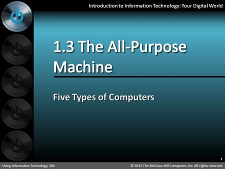 Introduction to Information Technology: Your Digital World © 2013 The McGraw-Hill Companies, Inc. All rights reserved.Using Information Technology, 10e.