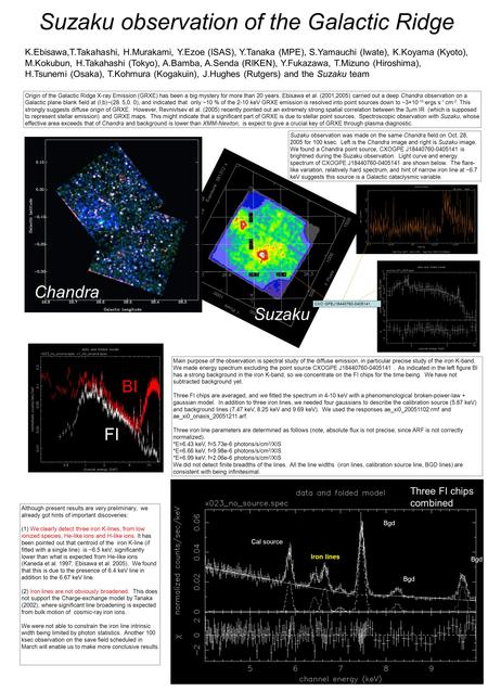 Suzaku observation of the Galactic Ridge K.Ebisawa,T.Takahashi, H.Murakami, Y.Ezoe (ISAS), Y.Tanaka (MPE), S.Yamauchi (Iwate), K.Koyama (Kyoto), M.Kokubun,