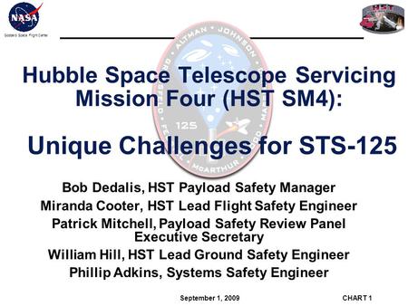 Bob Dedalis, HST Payload Safety Manager