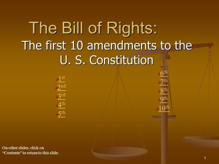 The first 10 amendments to the U. S. Constitution