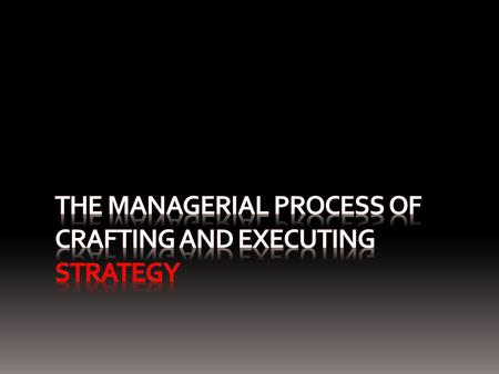 The managerial process of crafting and executing strategy