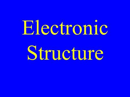 Electronic Structure. Electron Configuration A description of the electrons in an atom.