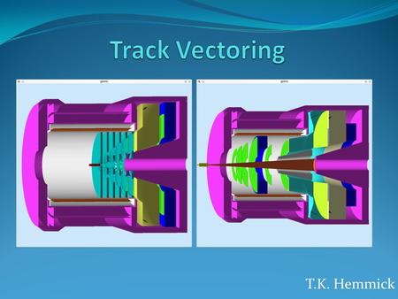 T.K. Hemmick. Background in SoLID Trackers Studies by Richard Holmes. PVDIS w/no baffles… 2 Signal Projective Bkg non-Projective Signal MIP BKG Large.