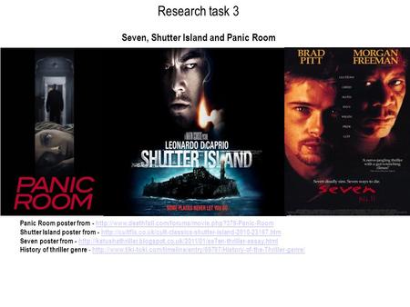 Research task 3 Seven, Shutter Island and Panic Room Panic Room poster from -