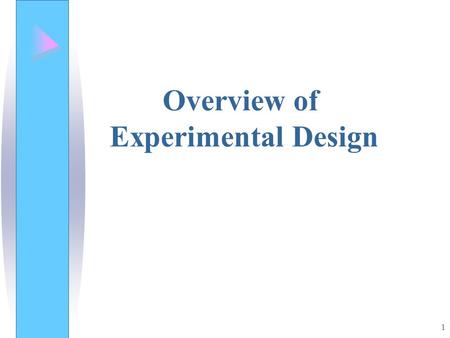 1 Overview of Experimental Design. 2 3 Examples of Experimental Designs.