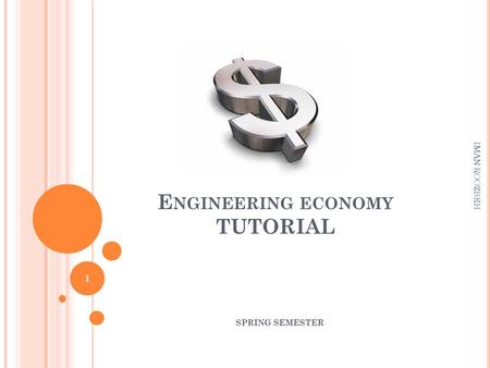 Engineering economy TUTORIAL