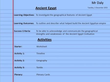 Ancient Egypt Activities