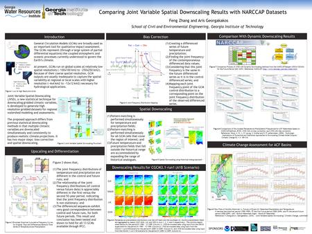 Feng Zhang and Aris Georgakakos School of Civil and Environmental Engineering, Georgia Institute of Technology Sample of Chart Subheading Goes Here Comparing.