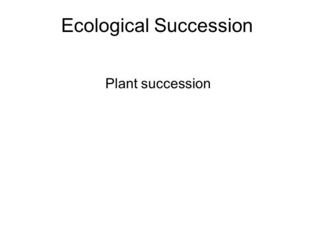 Ecological Succession