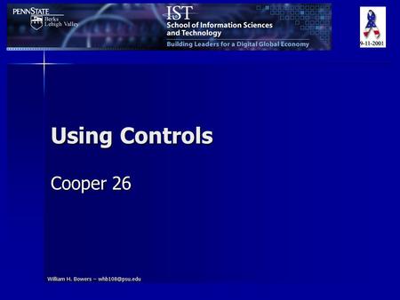 William H. Bowers – Using Controls Cooper 26.