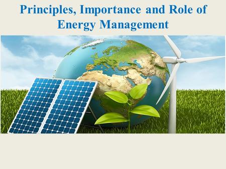 Principles, Importance and Role of Energy Management